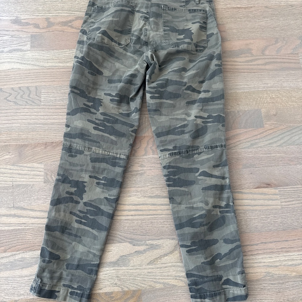 Lucky Brand Pants Womens 4 Green Camo Cotton Stretch Cargo Cropped Boyfriend - Picture 2 of 6